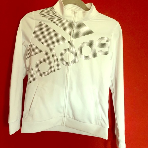 boys white adidas sweatshirt